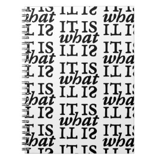 Carnet "C'est ce qu'il est" Typographie noir et blanc