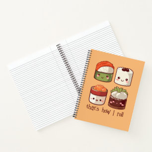 Carnet C'est comme ça que je roule Cute Kawaii Sushi