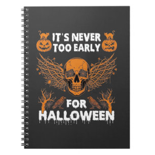 Carnet C'est Jamais Trop Tôt Halloween Crâne Vigne Ailes_