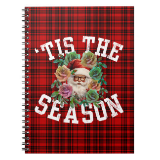 Carnet c'est la saison père noël fleur floral vacances
