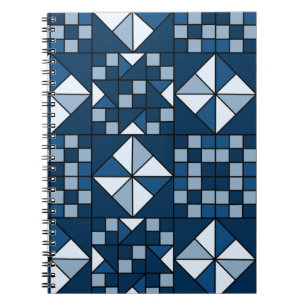Carnet Chaîne double étoile dans les tons bleu