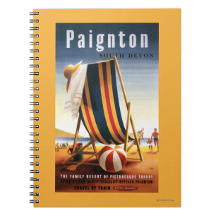 Carnet Chaise de plage de chemins de fer et affiche