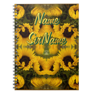 Carnet Chaleureux Tournesols dorés Texte personnalisé