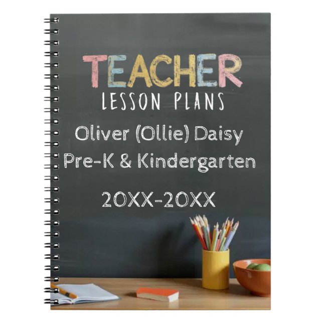 Carnet Chalkboard-Style Teacher Lesson Plan Notebook (Devant)