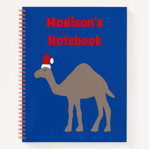 Carnet Chameau de Noël mignon Nom personnalisé