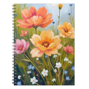 Carnet Champ de fleurs sauvages   Fleurs aquarelles botan