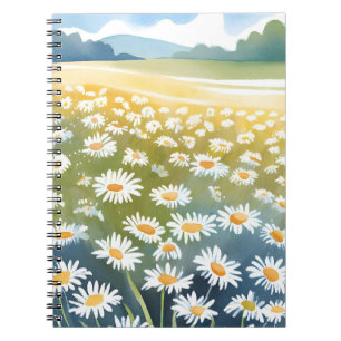 Carnet Champ de pâquerettes Peinture florale de prairie