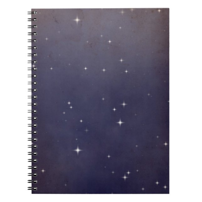 Carnet Champ d'étoiles ciel de nuit violet délavé (Devant)