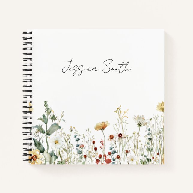 Carnet Champ Fleur sauvage d'été personnalisé (Devant)