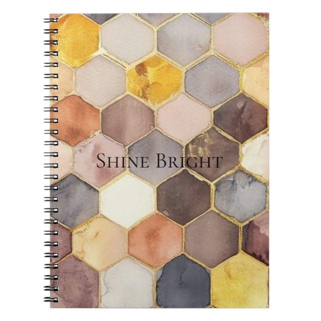 Carnet Champagne Blush au peigne de miel de Glam Abstrait (Devant)