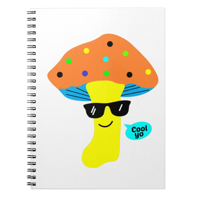 Carnet champignon mignon avec lunettes le plus cool (Devant)