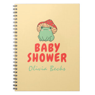 Carnet Champignons avec Baby shower de grenouille