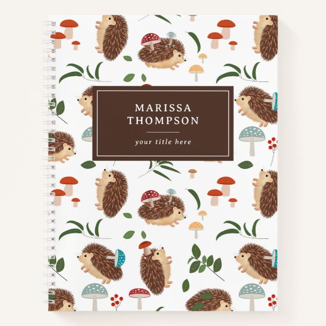 Carnet Champignons de Hérisson Mignon Forêt Animaux de la (Devant)