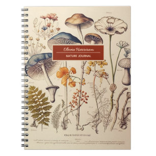 Carnet Champignons vintages Nom et sujet de la nature