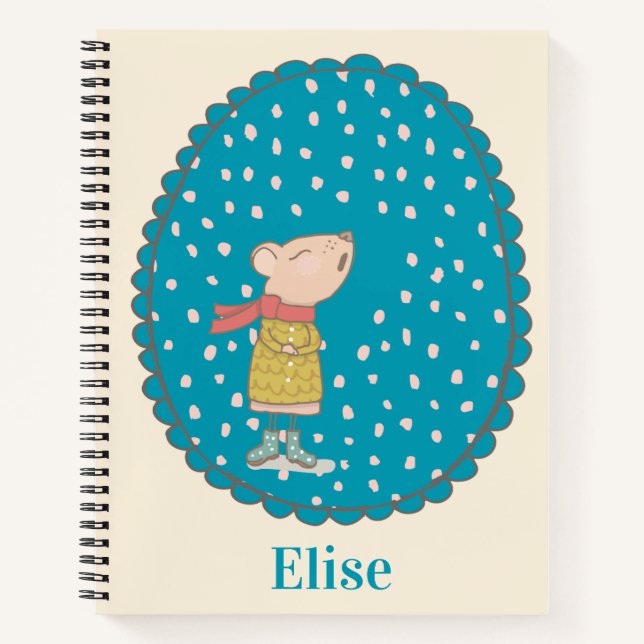 Carnet Chant mignon souris chante Noël chansons personnal (Devant)