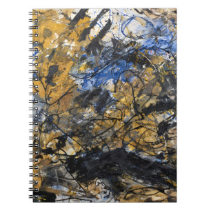 Carnet Chaos Abstrait en or bleu terreux