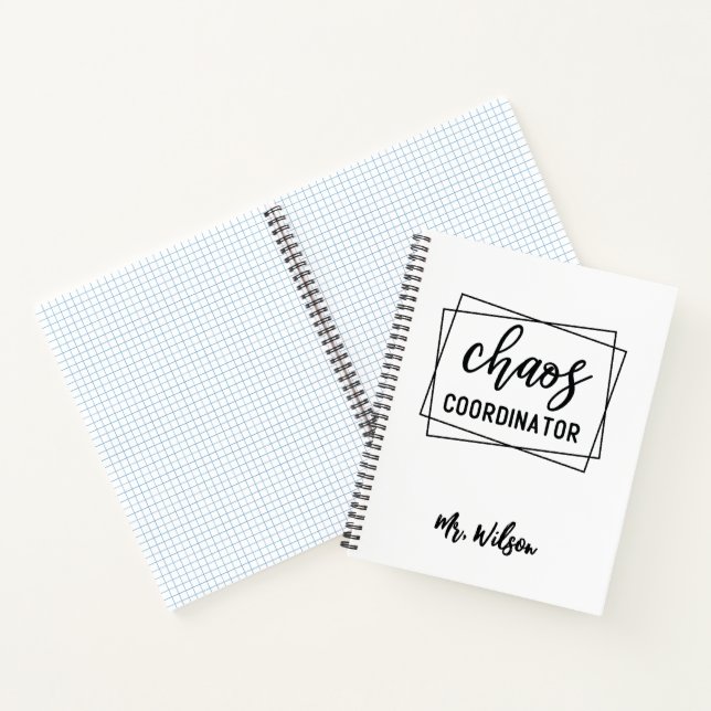 Carnet Chaos Coordinator Notebook – Funny Teacher Quote (Intérieur)