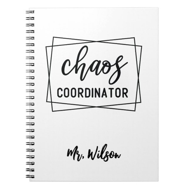 Carnet Chaos Coordinator Notebook – Funny Teacher Quote (Devant)