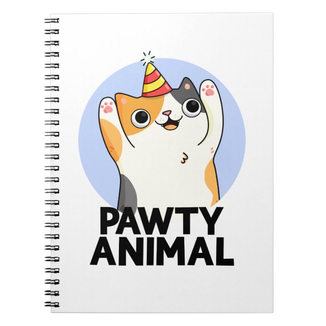 Carnet Chapeau de fête drôle d'animal de compagnie Chat P (Devant)