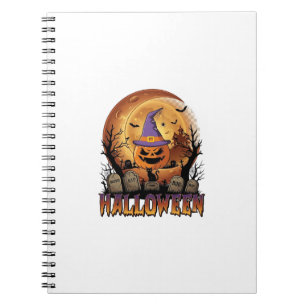 Carnet Chapeau de sorcière de citrouille d'Halloween Chat