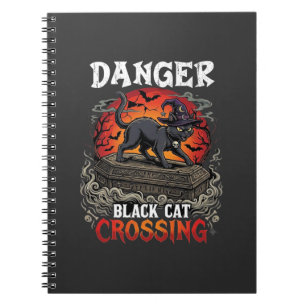 Carnet Chapeau de sorcière de Halloween Danger Black Cat