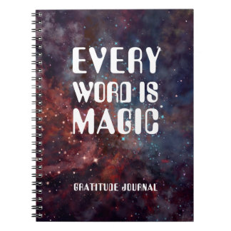 Carnet chaque mot est la gratitude magique