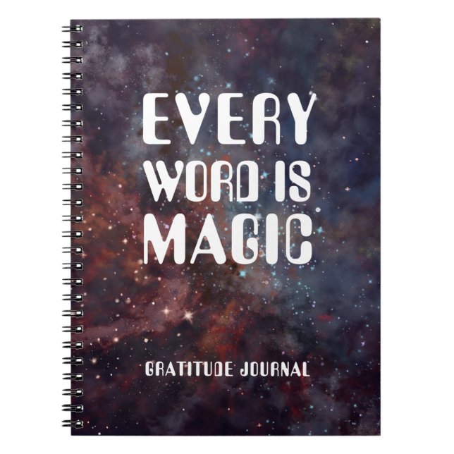 Carnet chaque mot est la gratitude magique (Devant)
