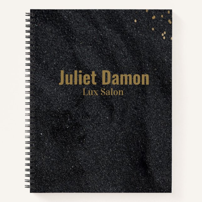 Carnet Charbon noir points dorés (Devant)