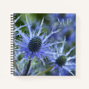 Carnet Chardon de mer bleu Monogramme