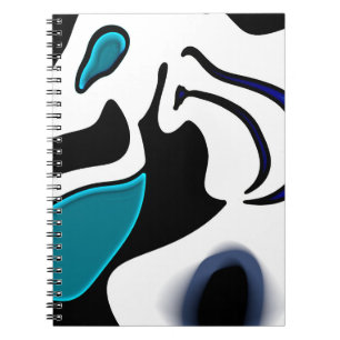 Carnet Charge de profondeur : noir, blanc et bleu Abstrai