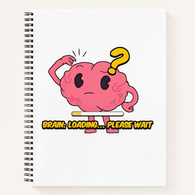 Carnet Chargement du cerveau - Drôle dessin de cerveau po (Devant)