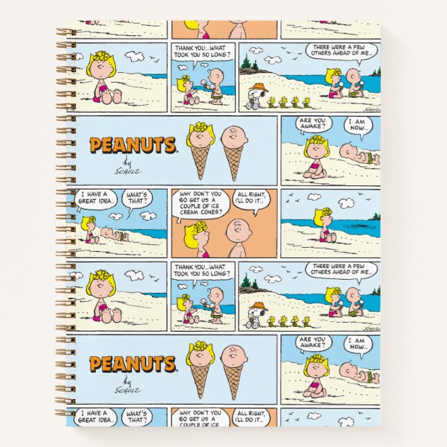 Carnet Charlie Brown & Glace Sally À La Plage (Devant)