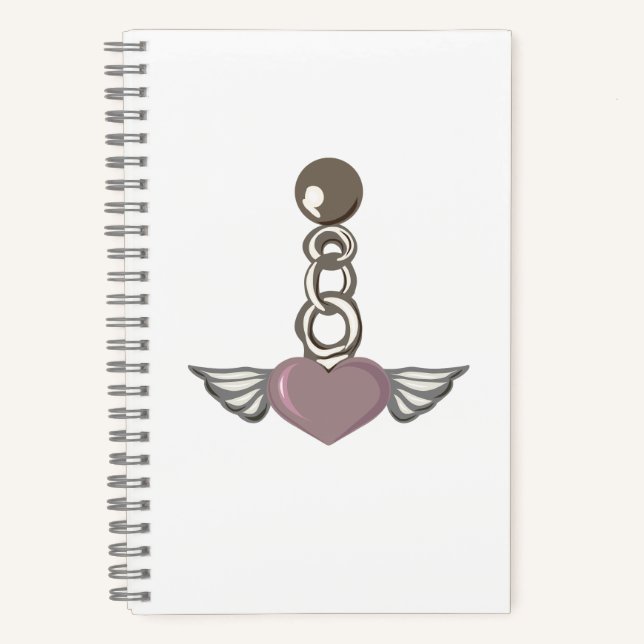 Carnet Charme de la chaîne cardiaque ailée - Design esthé (Recto)