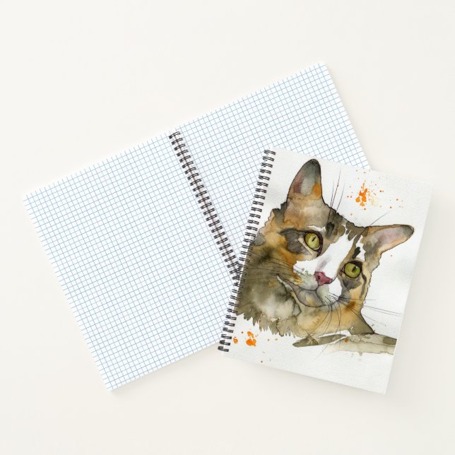 Carnet Chat à l'aquarelle (Intérieur)