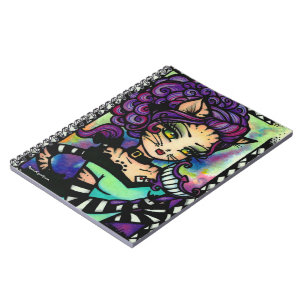 Carnet Chat Alice de Cheshire dans l'imaginaire de fille