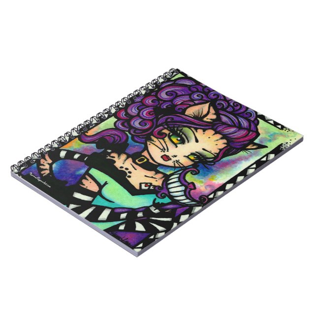 Carnet Chat Alice de Cheshire dans l'imaginaire de fille (Côté gauche)