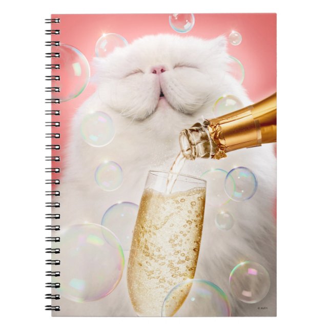 Carnet Chat Au Champagne (Devant)