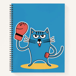 Carnet Chat avec gants de boxe