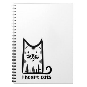 Carnet Chat avec une moustache élégante, j'adore les chat