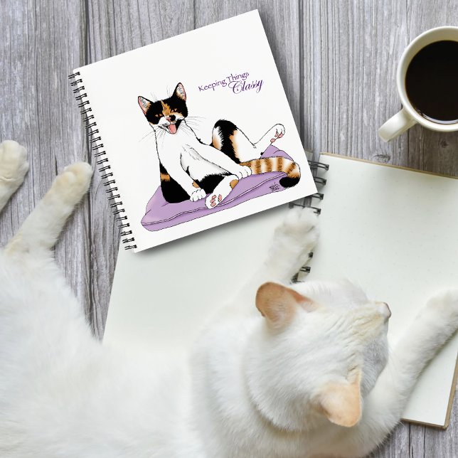 Carnet Chat calico fantaisiste violet classe et impertine (Créateur téléchargé)