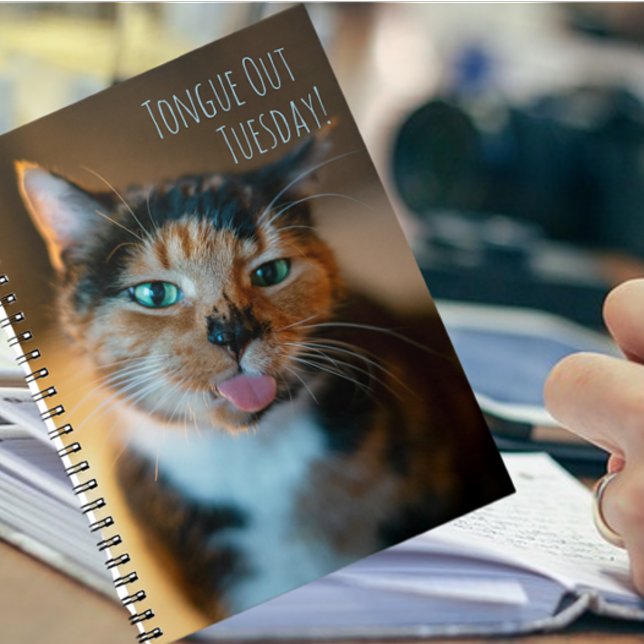 Carnet Chat Calico Mignon Langue Sortie (Créateur téléchargé)