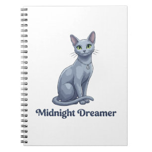 Carnet Chat céleste rêveur de minuit