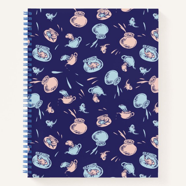 Carnet Chat dans le Chapeau | Le motif de poisson (Devant)