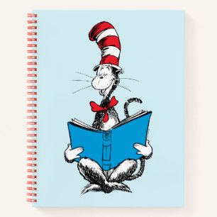 Carnet Chat dans le chapeau lisant
