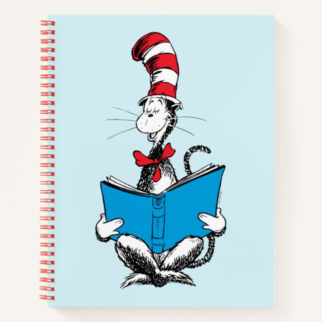 Carnet Chat dans le chapeau lisant (Devant)
