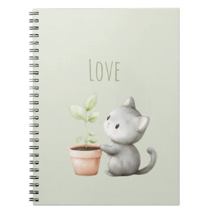 Carnet Chat de jardin avec amour pour les plantes