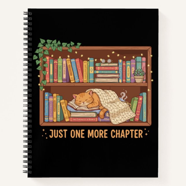 Carnet Chat de lecture confortable "Juste un chapitre de  (Devant)