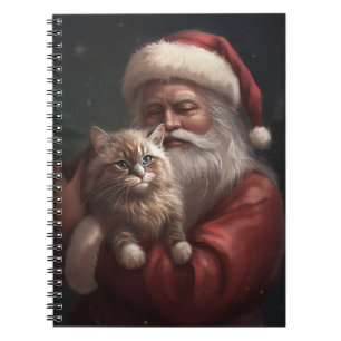Carnet Chat de Sibérie avec Noël Festif du Père Noël