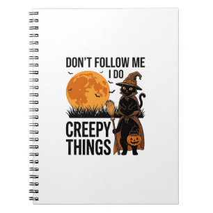 Carnet Chat d'Halloween Choses Effrayantes Sorcière Drôle