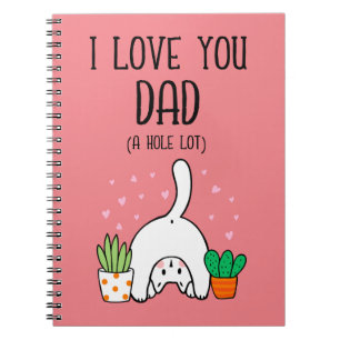 Carnet Chat Drôle Je T'Aime Papa Un Trou Beaucoup